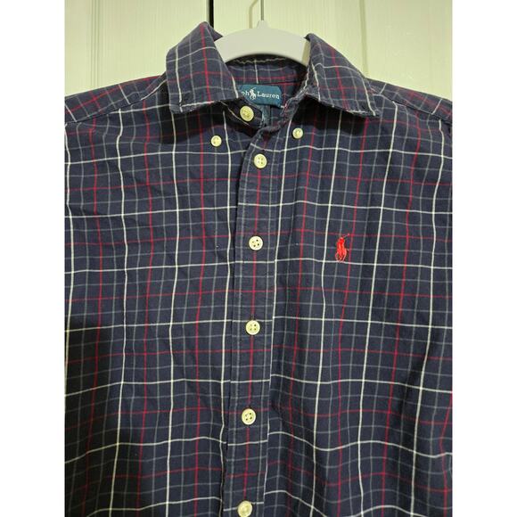 Ralph Lauren small (8) boys navy blue long sleeve button up shirt - Picture 3 of 7
